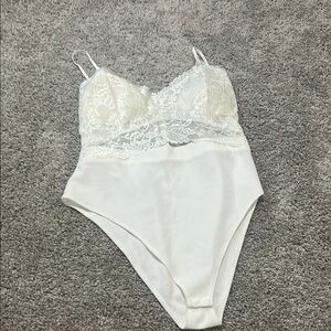 White Lace Chemise with Satin Finish